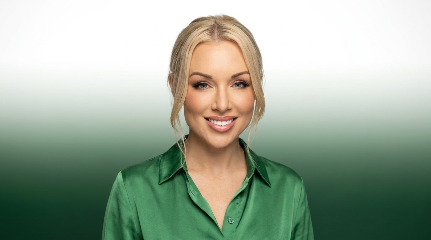 Add Green shirt And bAckground Studiow wall White and Green gradient